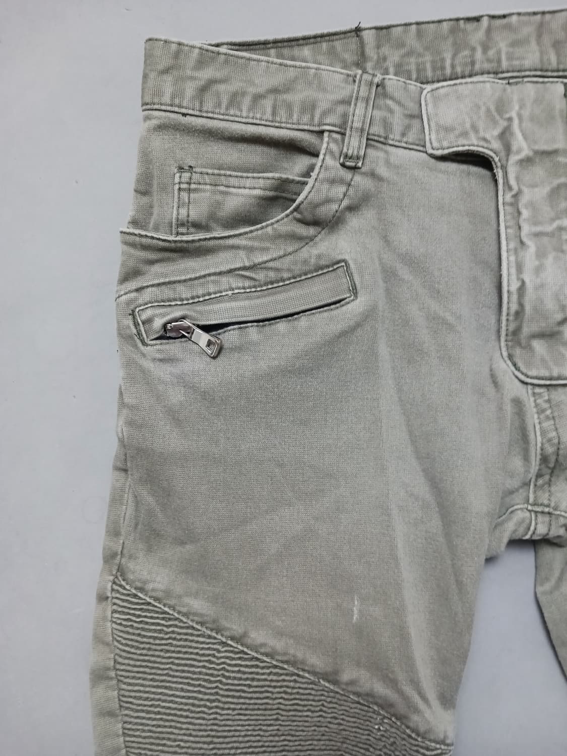 [34] 발망 워싱 카키 치노 바이커 팬츠 상품이미지2