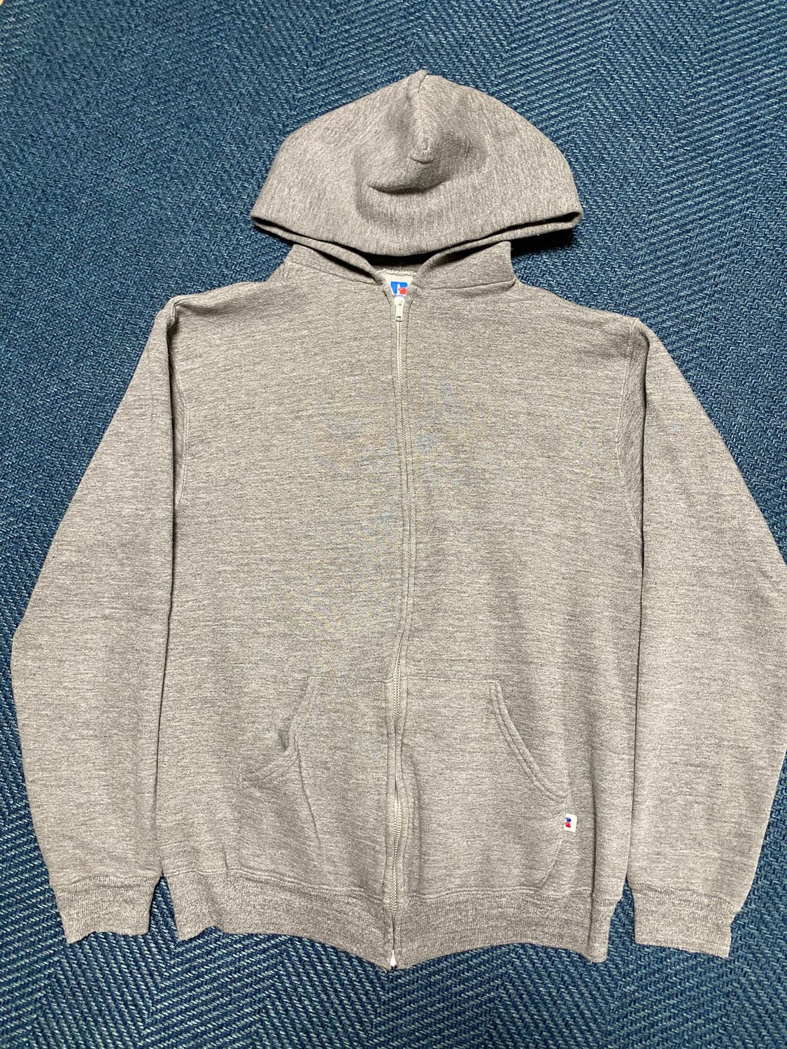 80s Russell Athletic Hoodie zip Gray M 상품이미지1