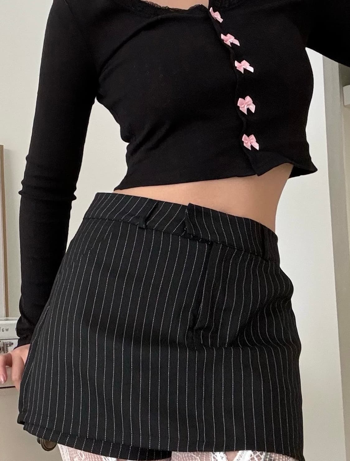 핀스트라이프 미니 스커트 상품이미지6
