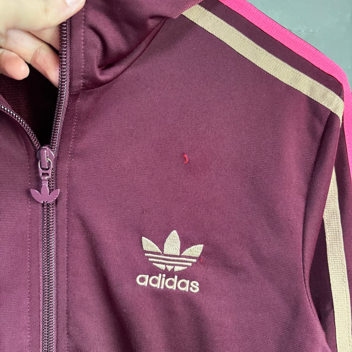 아디다스 파이어버드 백로고 져지 트랙탑 버건디 상품이미지4