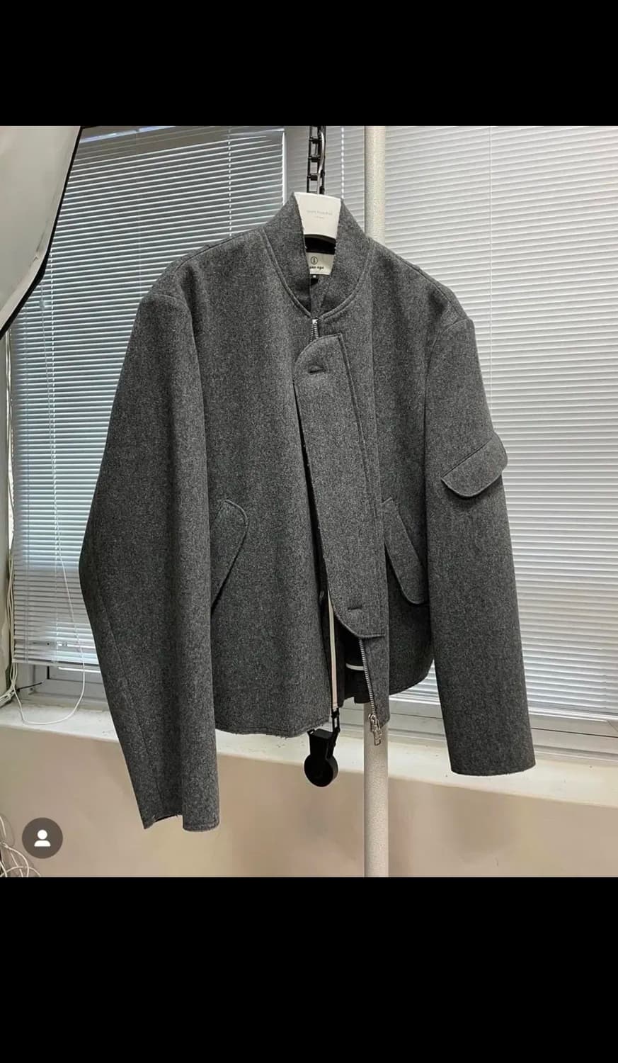 이얼즈어고 컷아웃 울 블루종 그레이 판매 상품이미지1