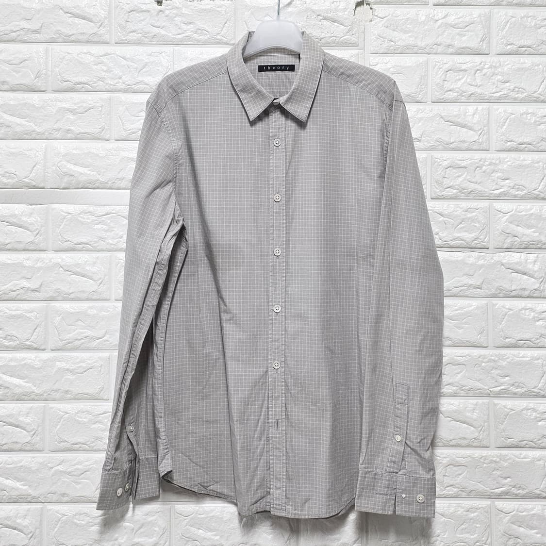 띠어리 남성 셔츠 그레이 체크 M 상품이미지1