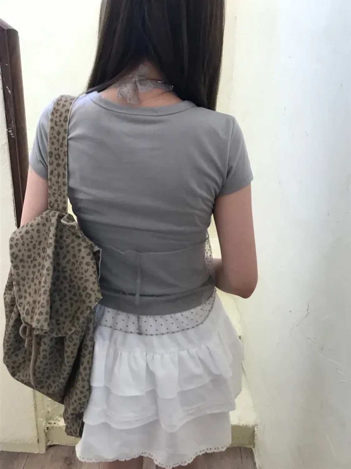 도트 홀터 레이어드 반팔 상품이미지7