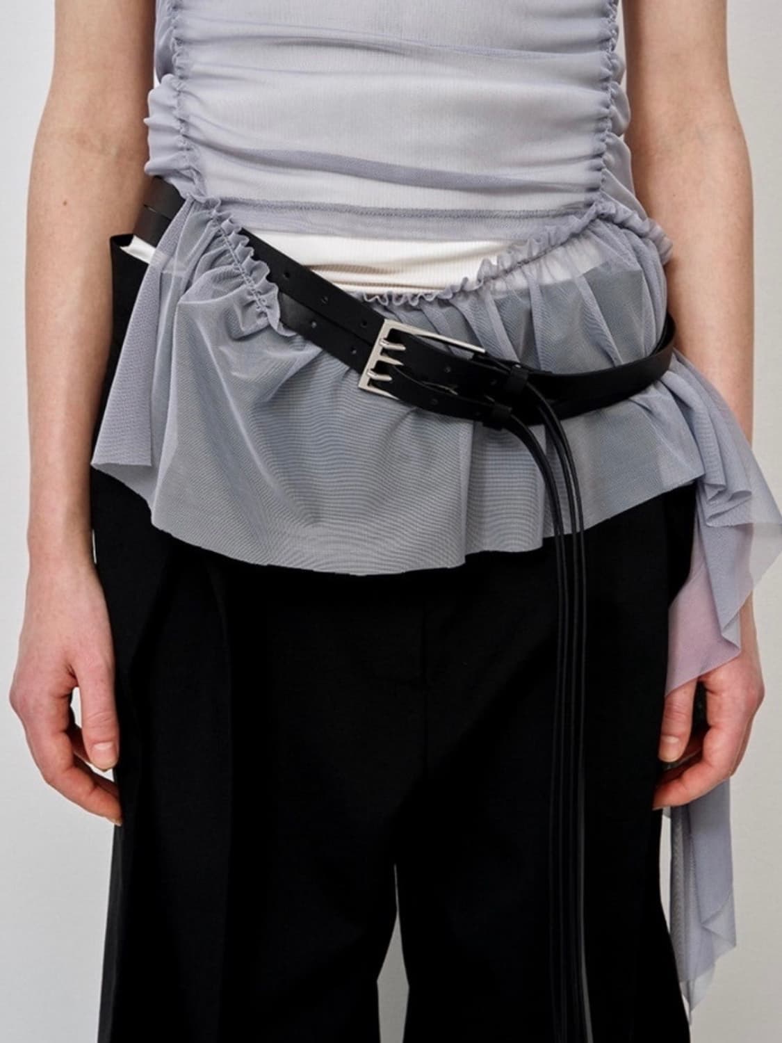 LCDC mesh frill sleeveless top(grey) 상품이미지5