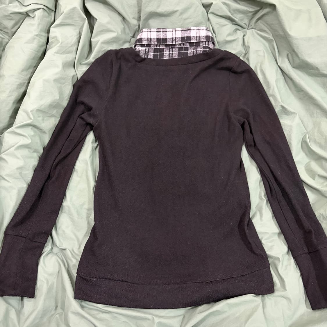 리즈리사 체크 셔츠 레이어드 티셔츠 갸루 상품이미지4