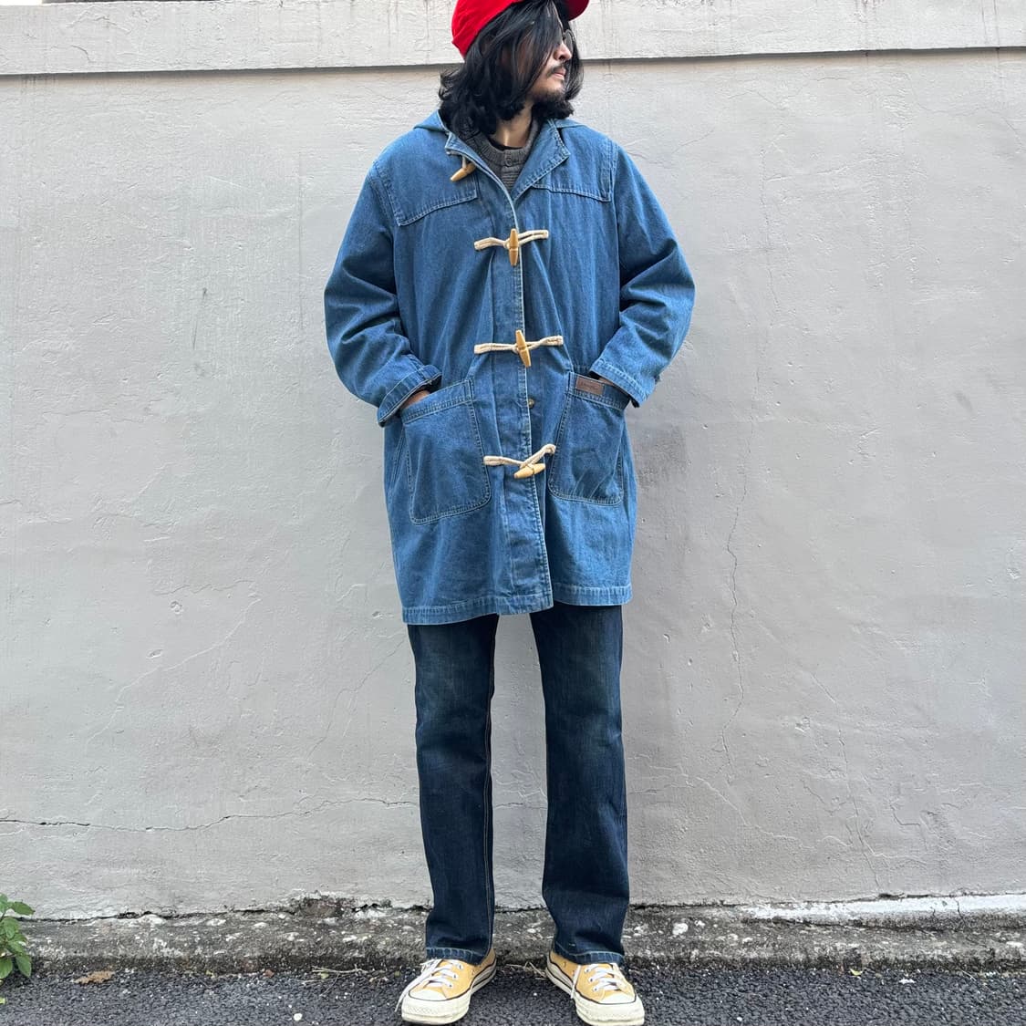 빈티지 데님앤 코 데님 더플 코트 상품이미지10