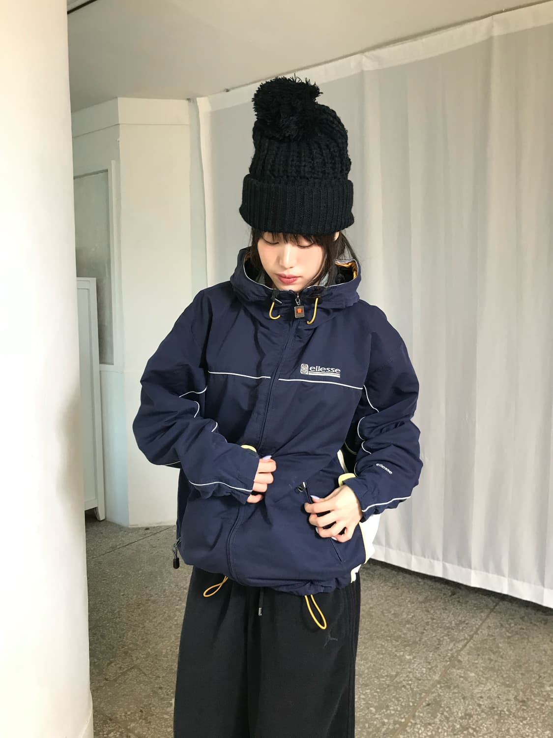 엘레쎄 네이비 트랙 후드 자켓 상품이미지5