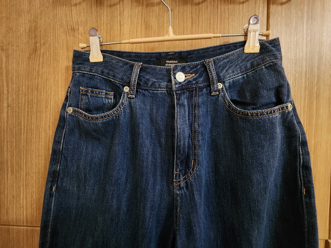 (26)무신사 린넨 라이크 와이드 데님 팬츠 미디엄인디고 상품이미지3