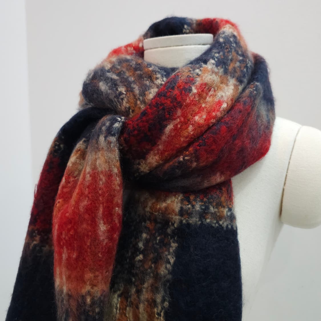 모헤어 체크 머플러 남녀공용  상품이미지4