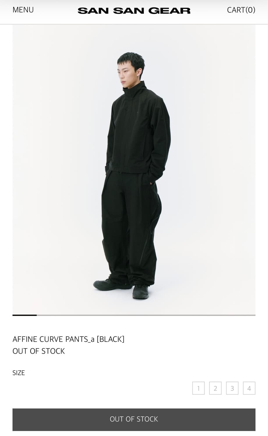 산산기어 어파인 커브 팬츠 블랙 3사이즈 상품이미지1