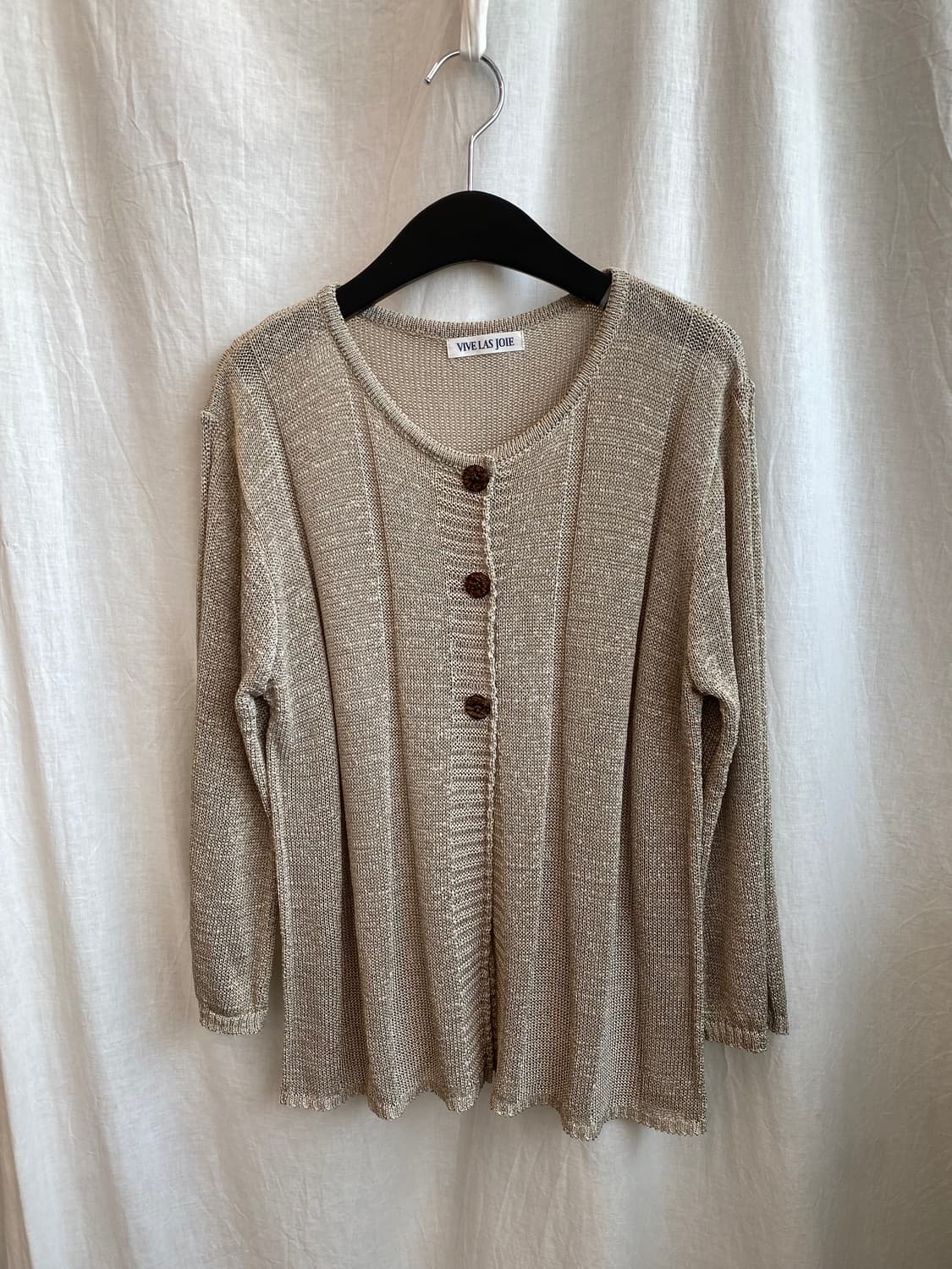 베이지 테이프얀 가디건(L) 상품이미지2