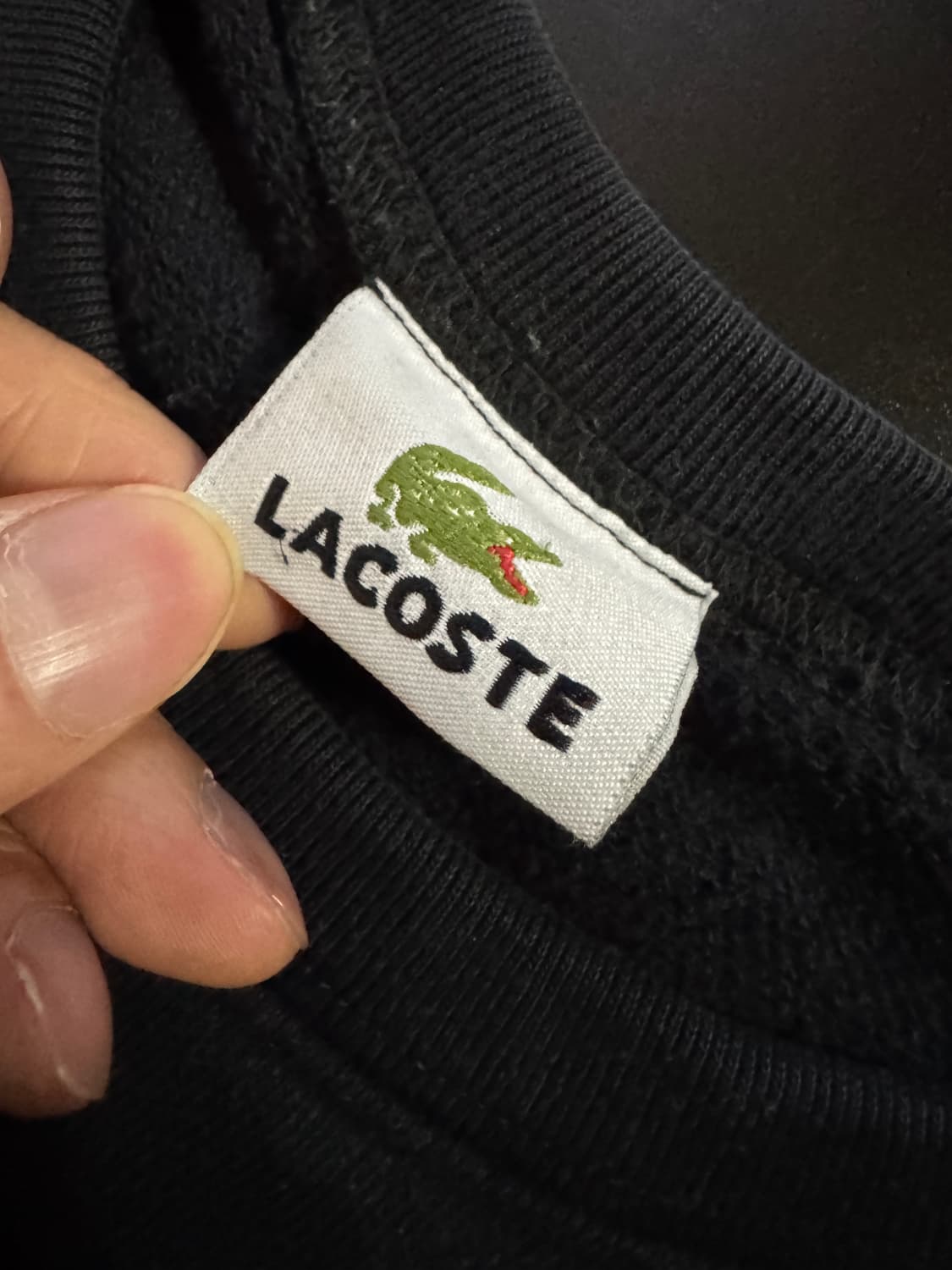희귀!! 라코스테 X 트레셔 롱 슬리브 맨투맨 M ~ L 블랙 상품이미지3