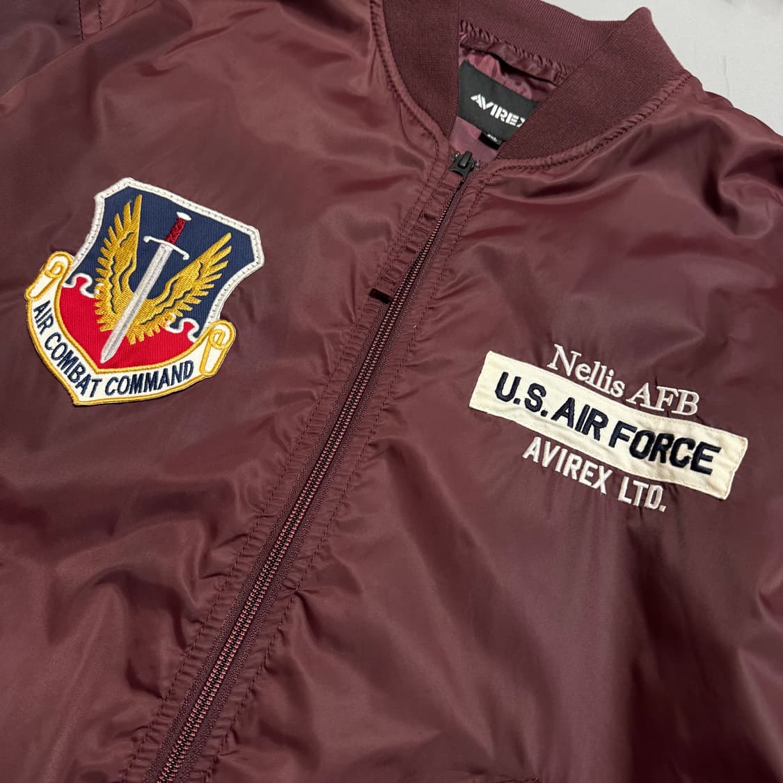 아비렉스(AVIREX) 버건디 양면 패치 썬더버드 MA-1 플라이트 자켓 상품이미지4