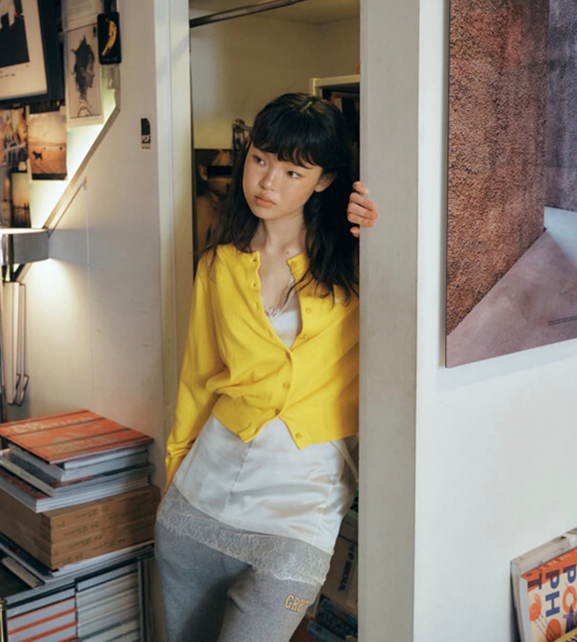 그린버터 Cotton Cardigan Yellow 가디건 상품이미지2