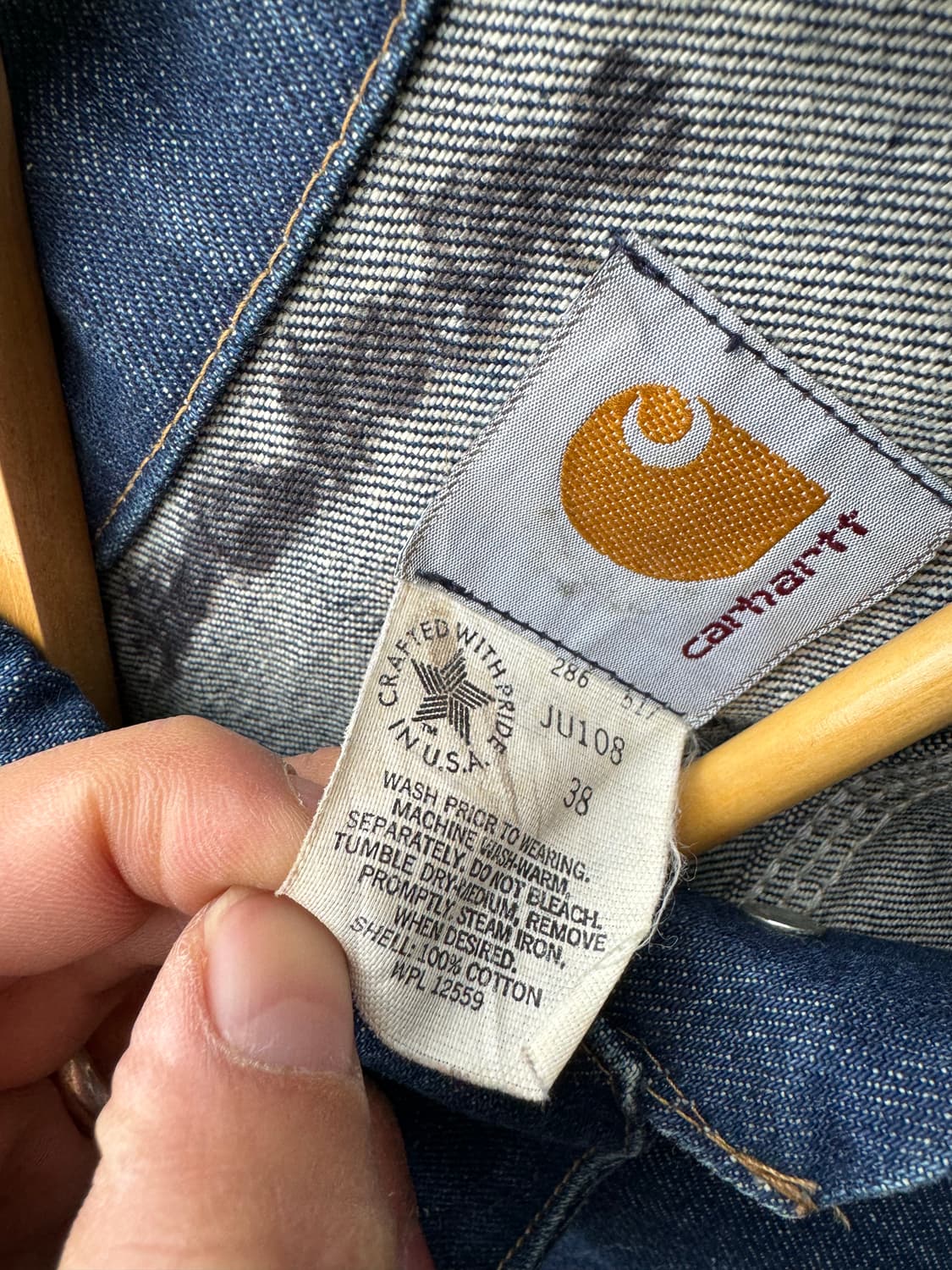 80s 칼하트 빈티지 ju108 인디고 워크 데님 트러커 자켓 상품이미지6