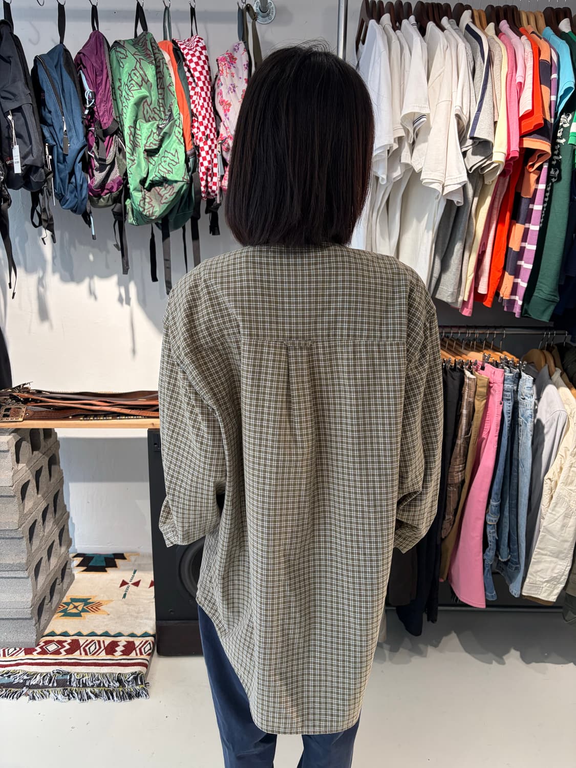 Columbia 올리브 체크 긴팔 셔츠 L 상품이미지5