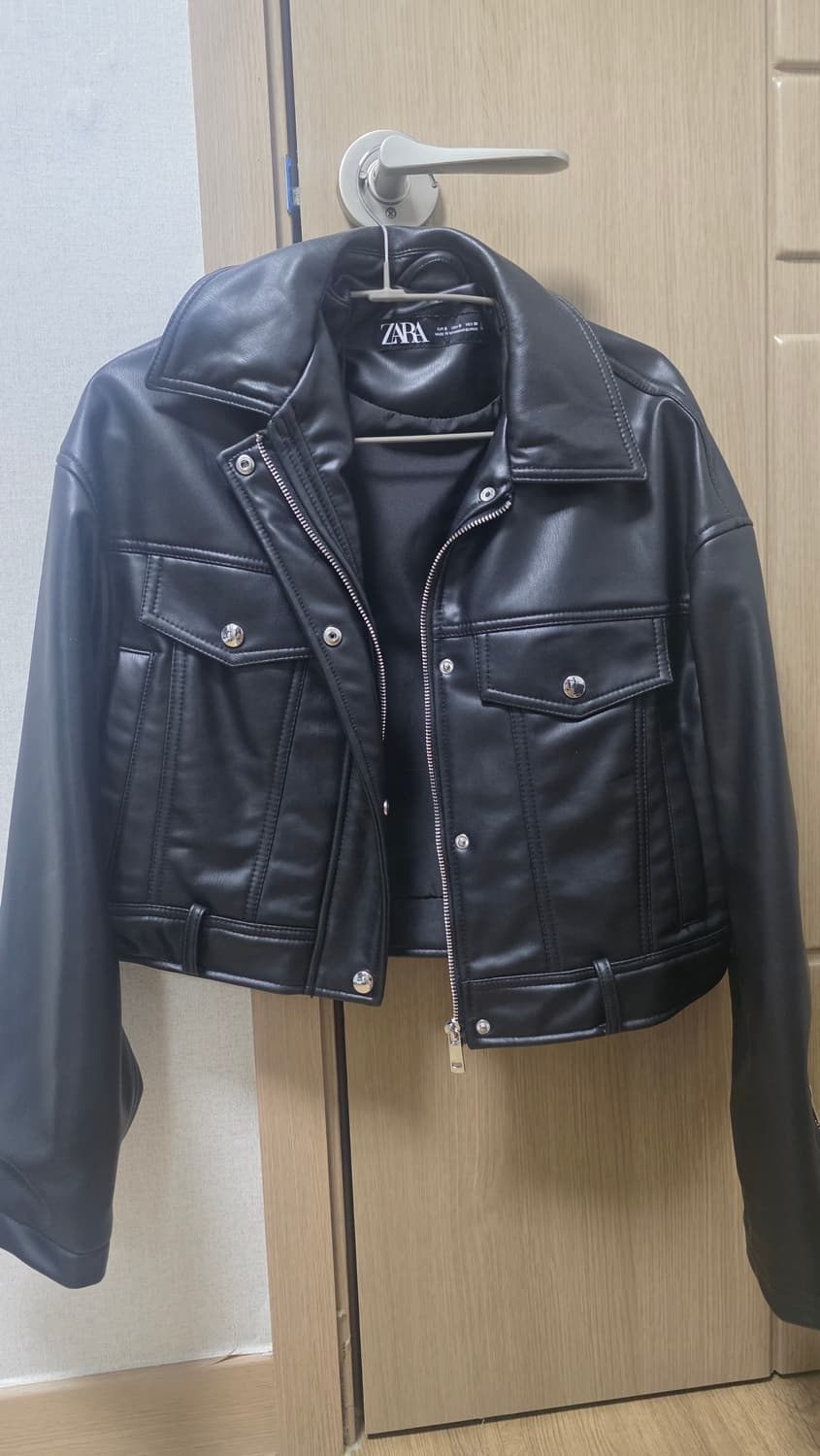자라 크롭 레더 자켓  상품이미지1