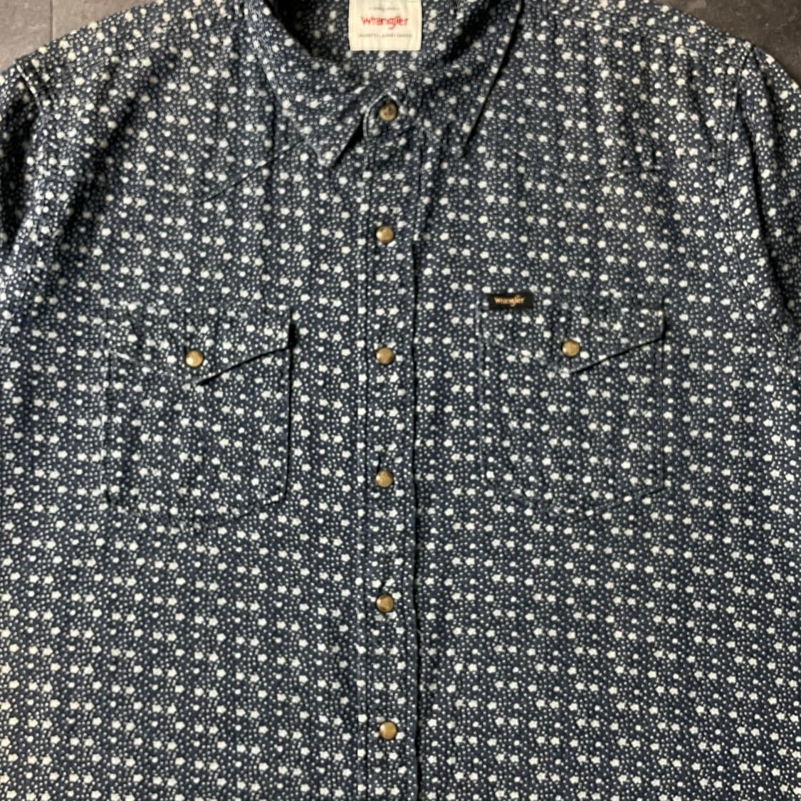 WRANGLER 랭글러 빈티지 네이비 도트 웨스턴 반팔 셔츠 A00776 상품이미지3