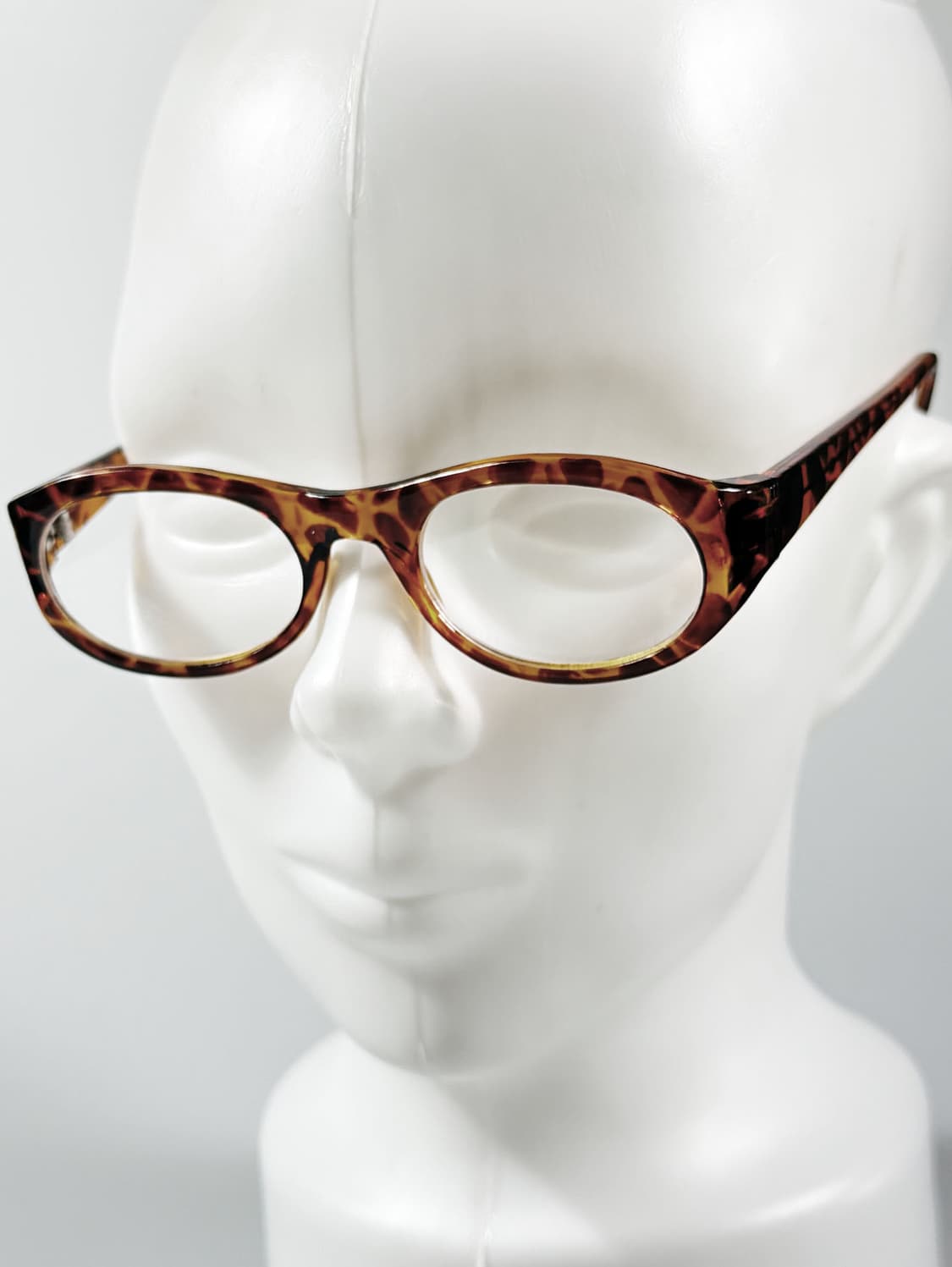 90s JOANNA 레오파드 뿔테 오벌 프레임 빈티지 안경 상품이미지8