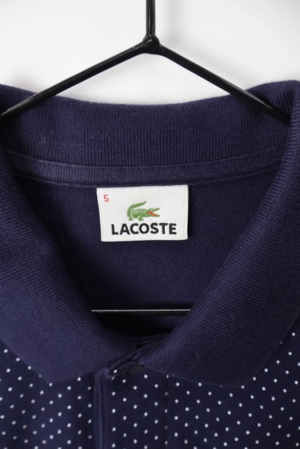 Lacoste Navy Polka Dot Pique Polo 상품이미지5