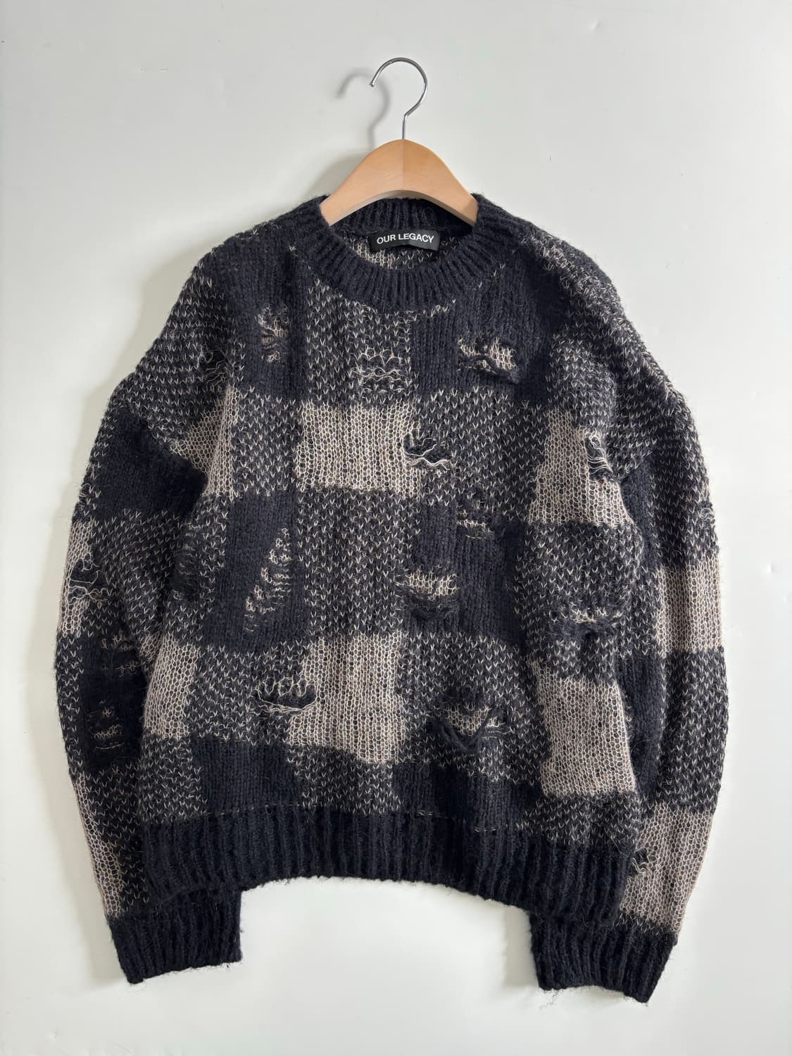 OUR LEGACY 아워레가시 블랙 디스트럭티브 깅엄 소날 라운드넥 상품이미지5