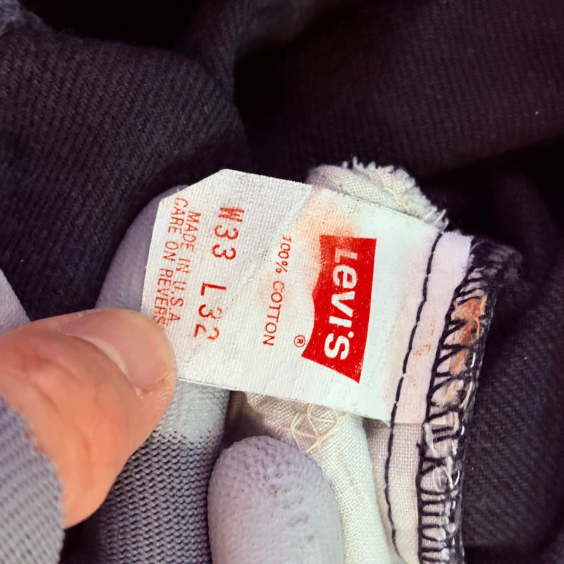 [33/32] USA 리바이스 550 오렌지탭 orange 흑청 블랙 상품이미지7