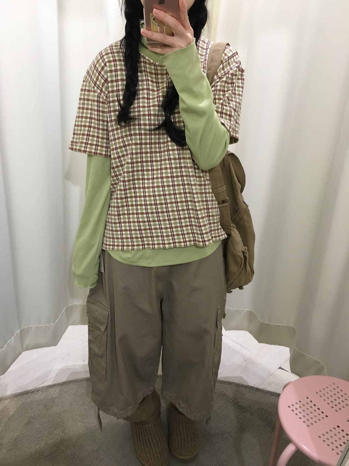 Matcha Plaid Layered Set 상품이미지1