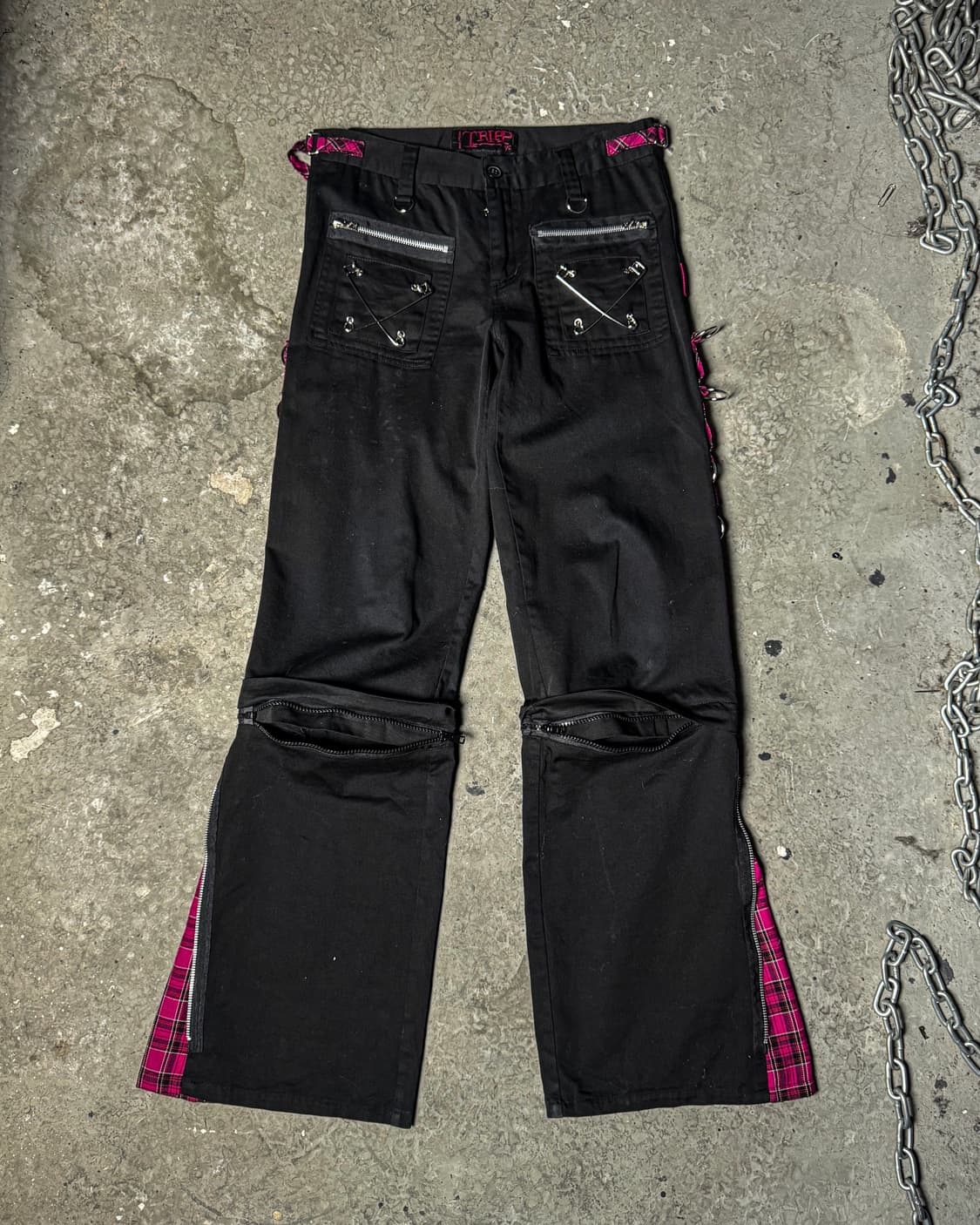 TRIPP NYC – Pink Tartan Bondage Zip Pant 상품이미지2