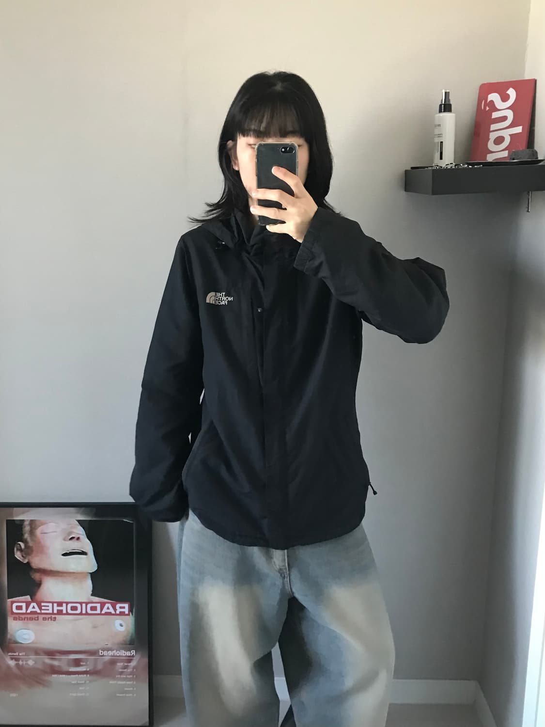 노스페이스 로고 윈드 블랙 바람막이 자켓 상품이미지3