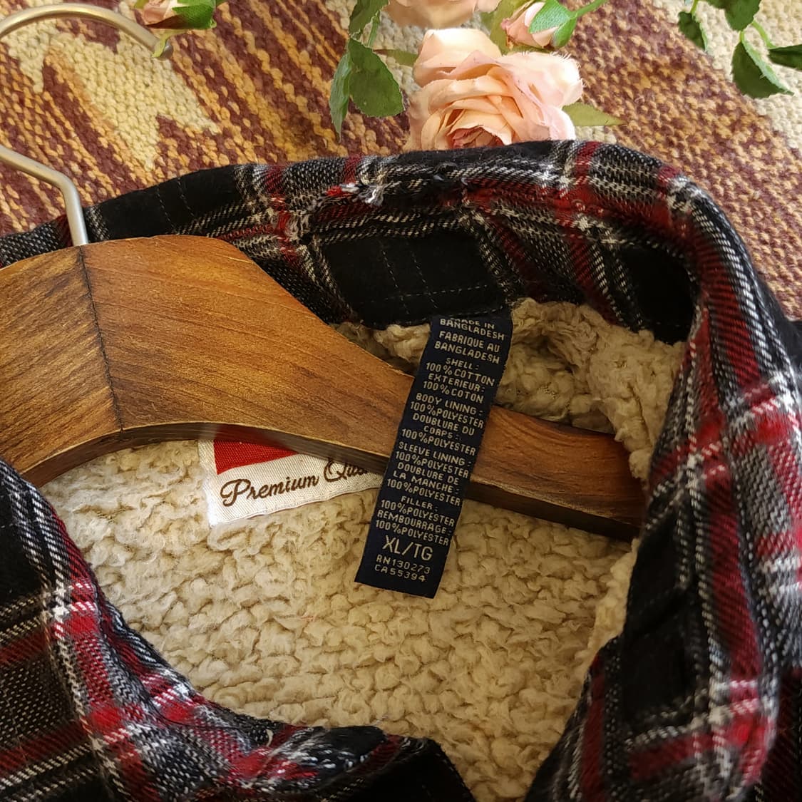 00s 랭글러 웨스턴 셔츠 플란넬 체크셔츠 쉐르파 양털 자켓 레드 xl 상품이미지10