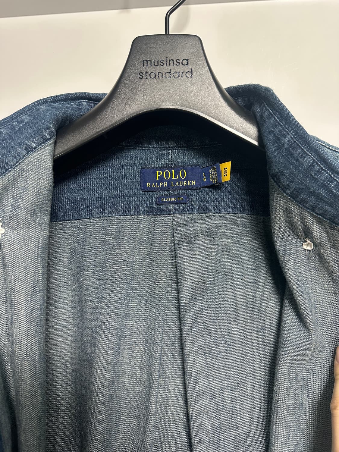 폴로 데님셔츠 클래식핏 L사이즈 상품이미지3