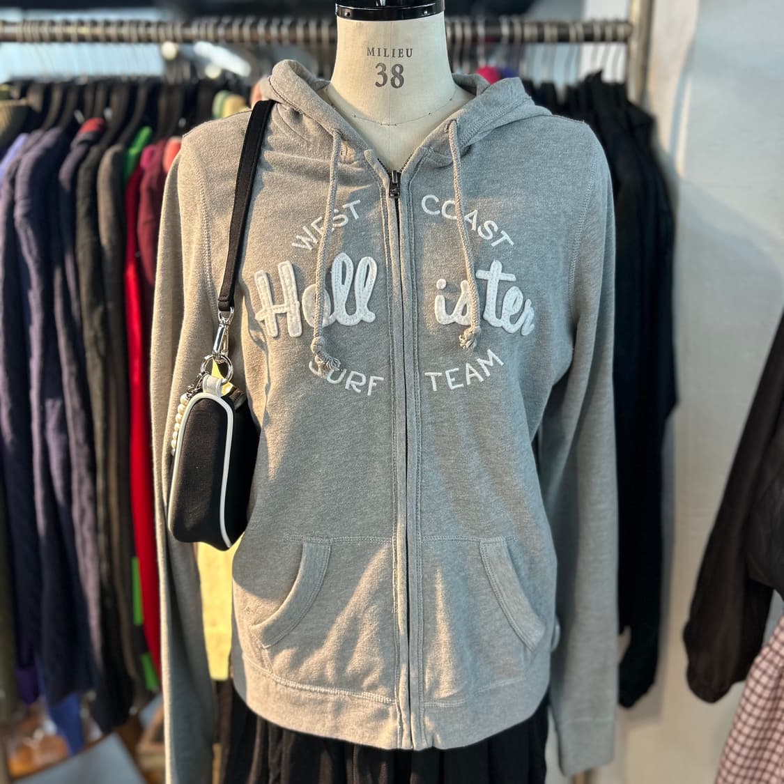 Hollister Grey Zip-Up Hoodie 상품이미지2