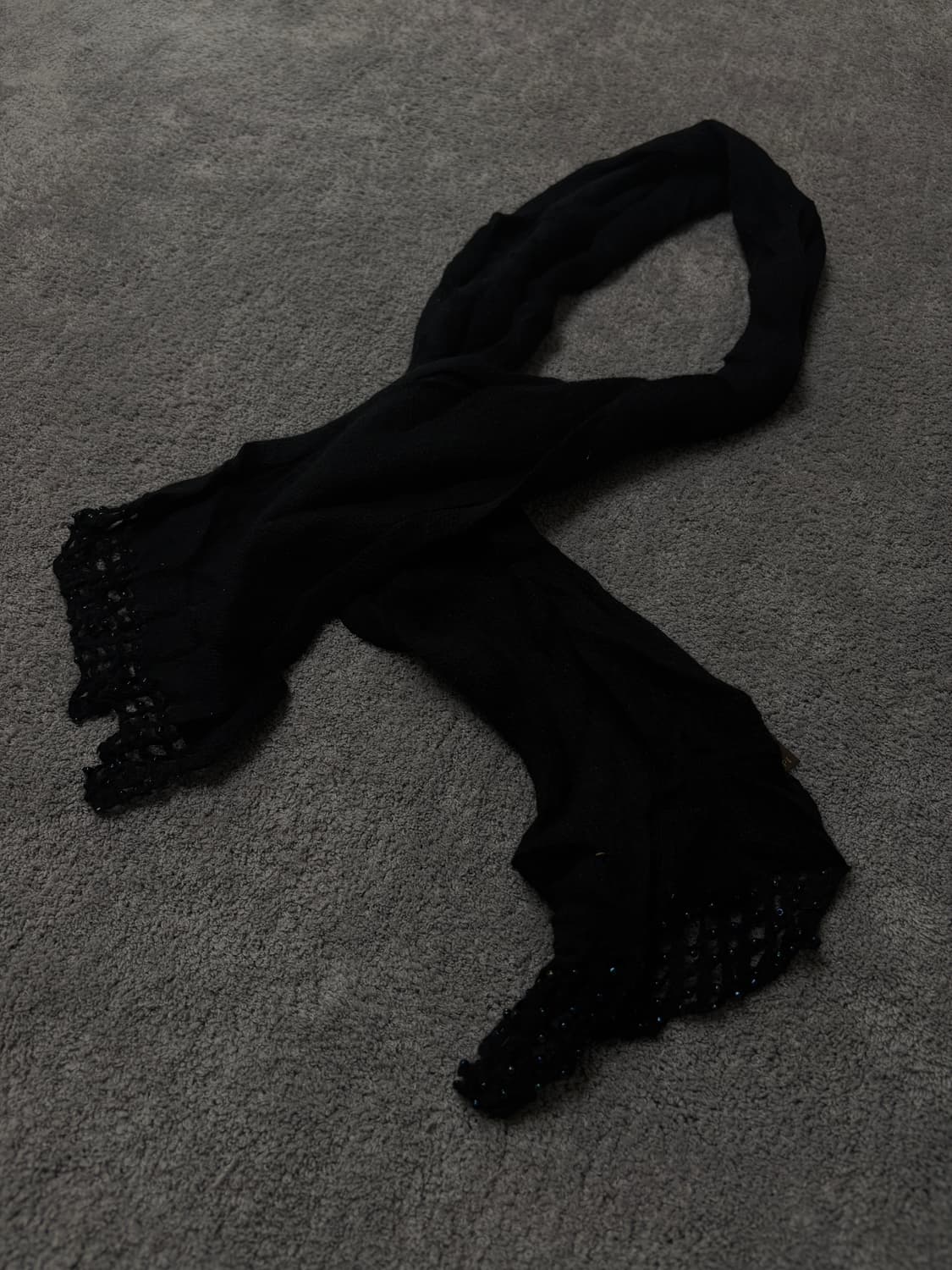 Vintage v-kei punk mood black scarf 상품이미지2