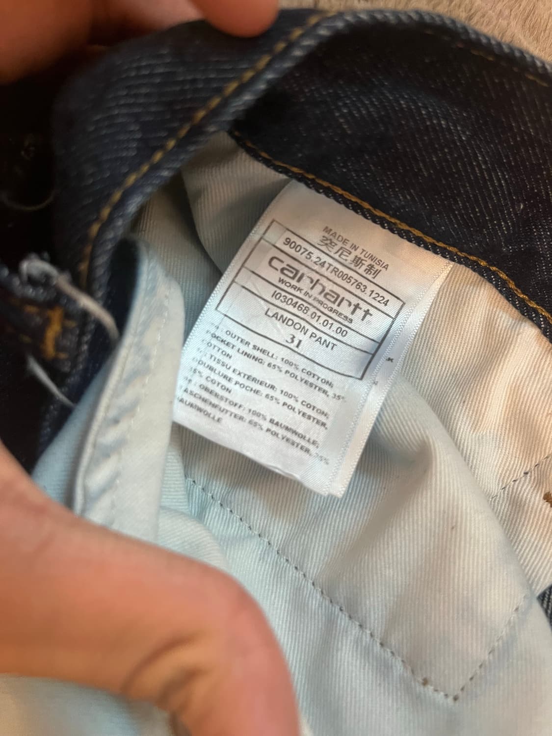 칼하트 WIP 로버트슨 데님 랜든 팬츠 블루 린스드 상품이미지2