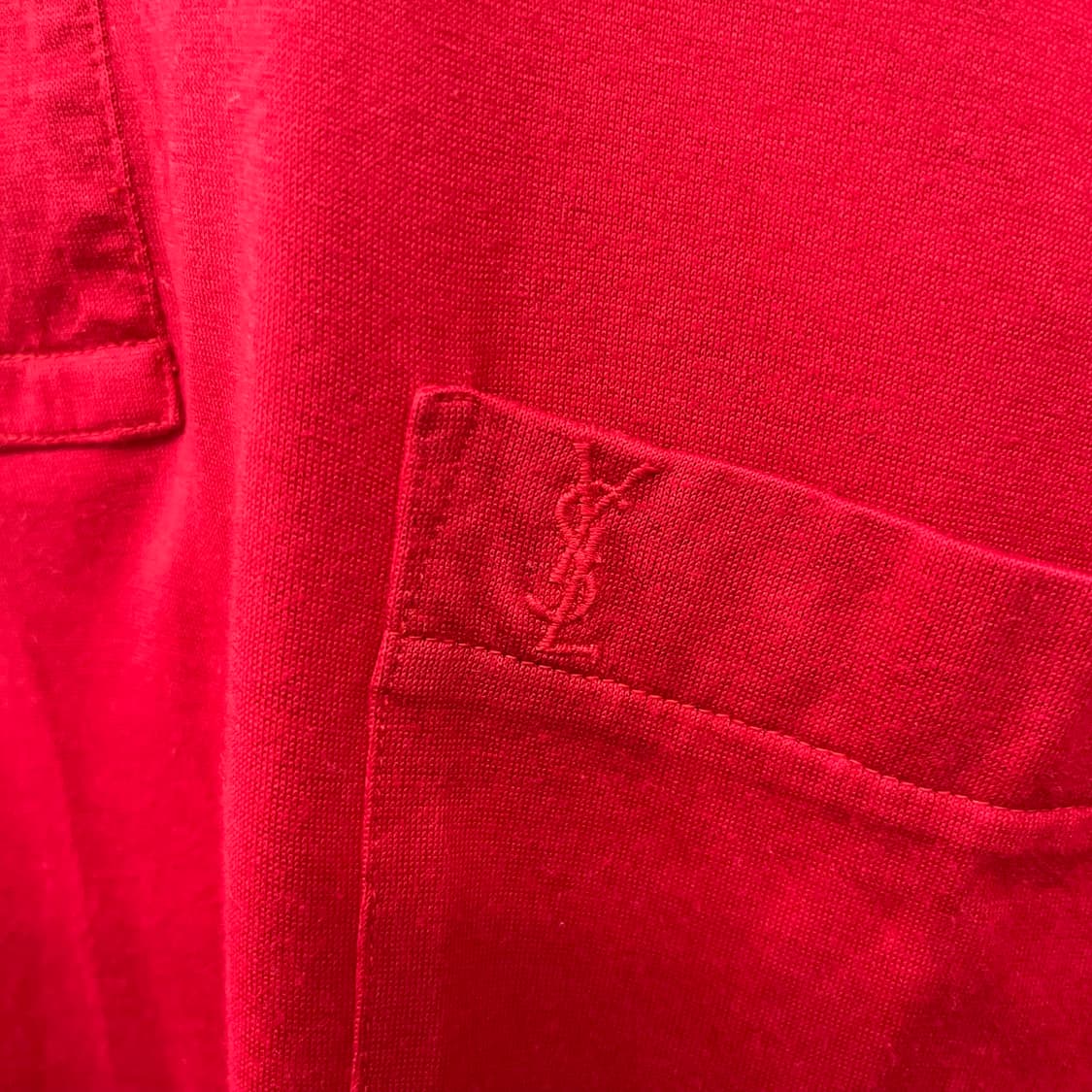 입생로랑 YSL 레드 반팔 카라티 남m 상품이미지5
