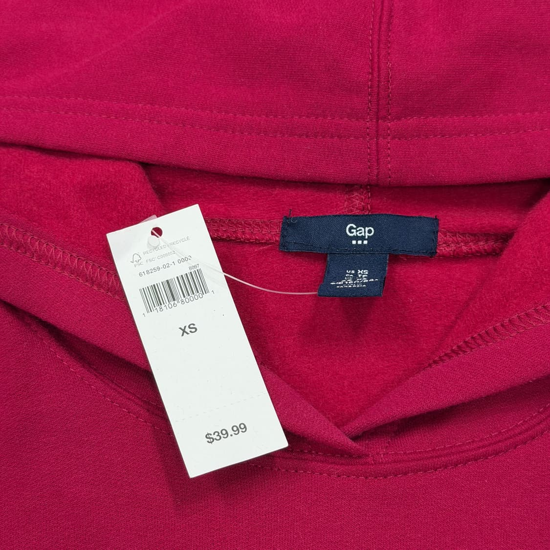 GAP 갭 스펠로고 딱붙핏 기모 후드티 XS 상품이미지2