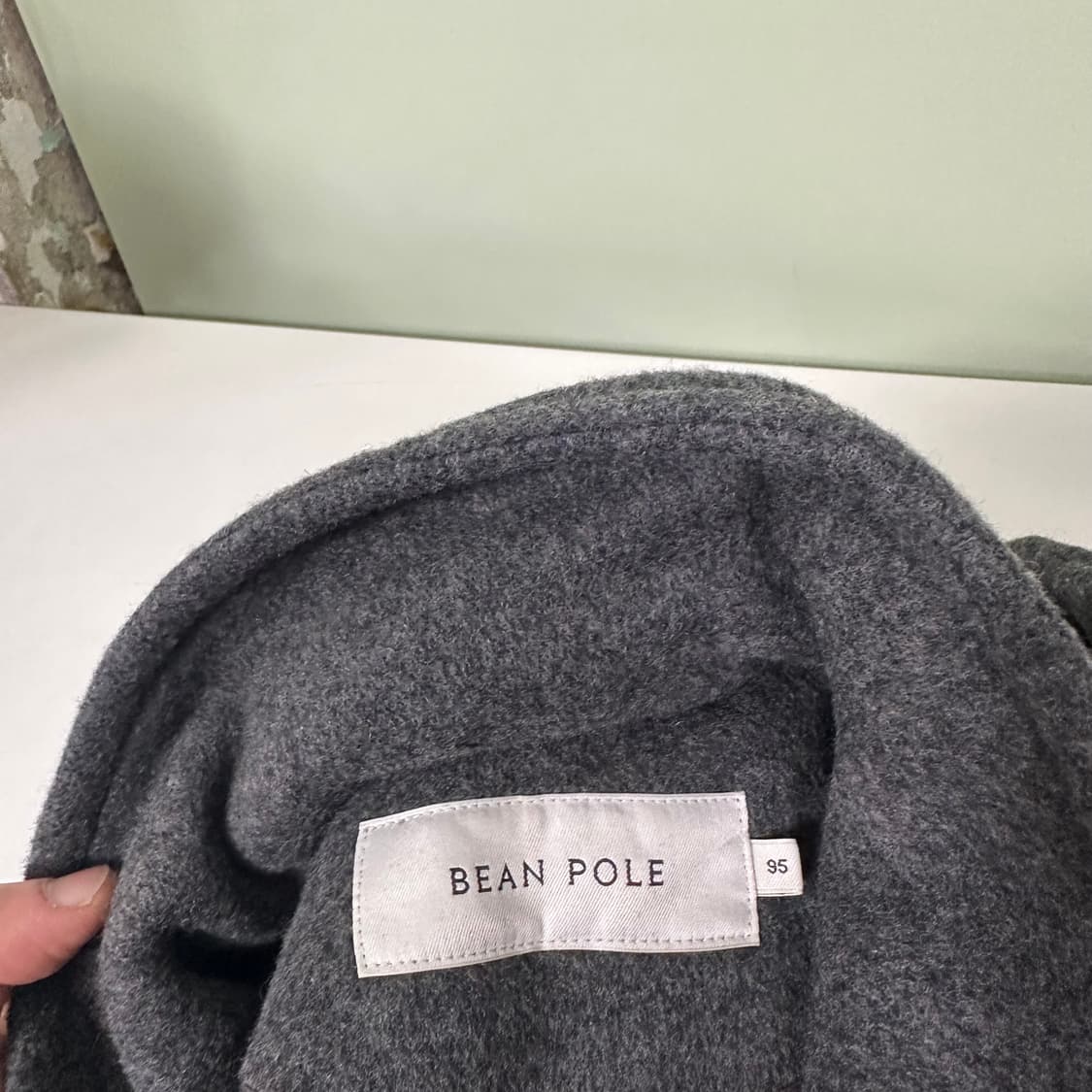 M 95 빈폴 진그레이 후드탈부착 엘보우패치 더플코트 상품이미지6