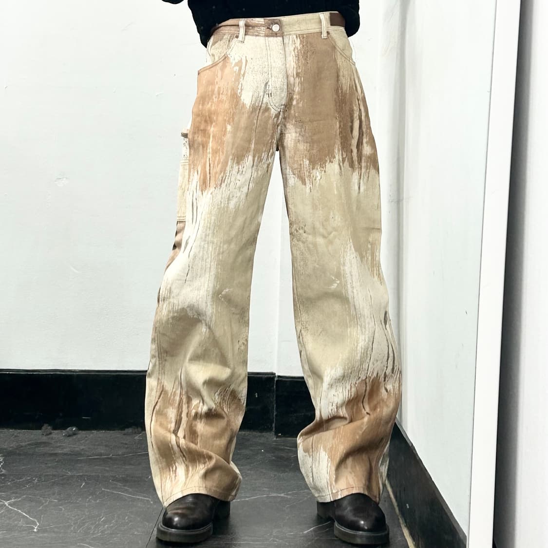 앤더슨벨 토우니 베이지 프린트 데님 팬츠 상품이미지3