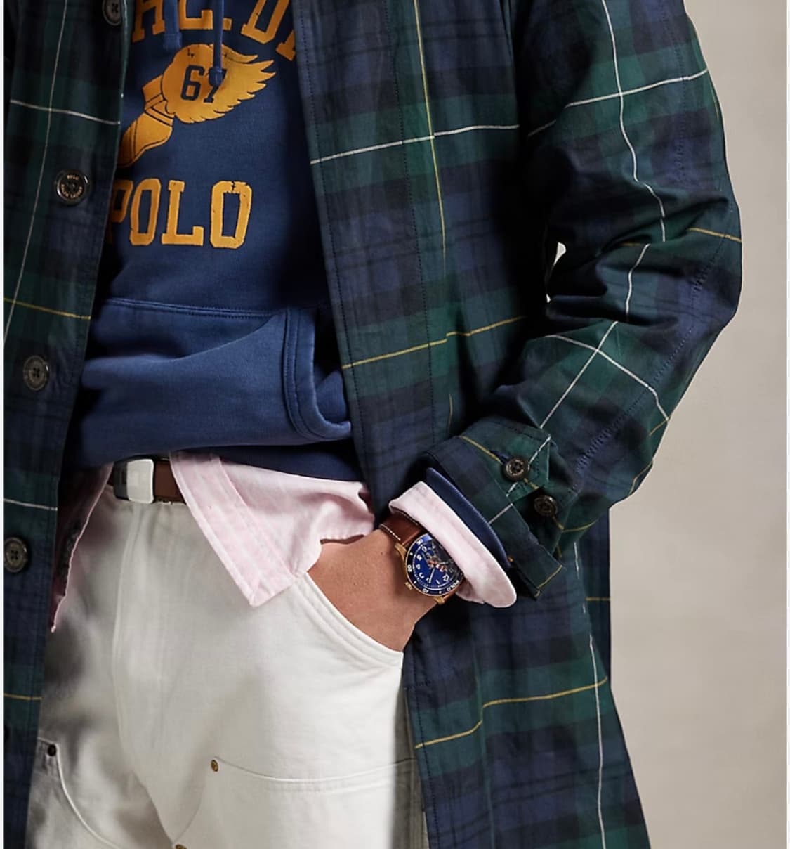 폴로 랄프로렌  플래드 왁스 트윌 발마칸 코트 상품이미지1