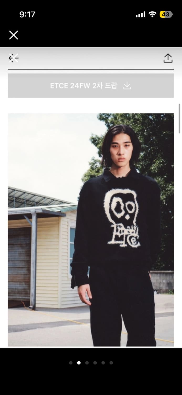 ETCE 스컬 코튼 니트 블랙  상품이미지1