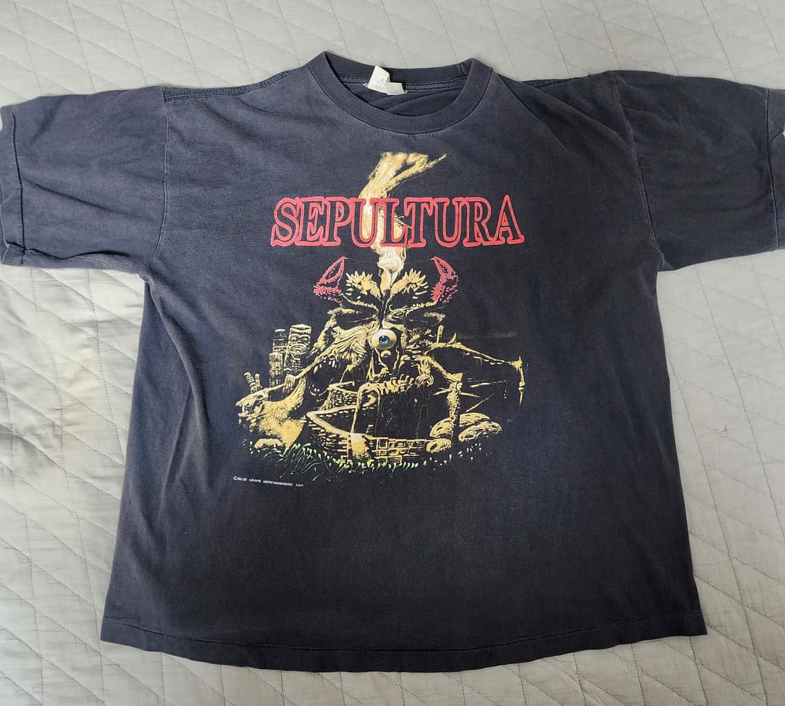 [L] 90s 세풀투라 Sepultura 빈티지 밴드티 상품이미지1