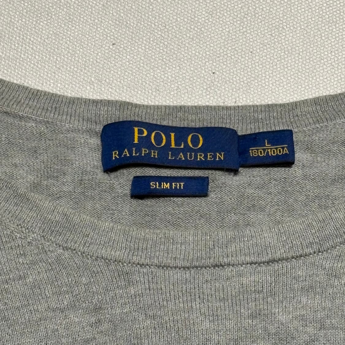 L 폴로랄프로렌 캐시미어 혼방 슬림핏 그레이 니트 상품이미지4