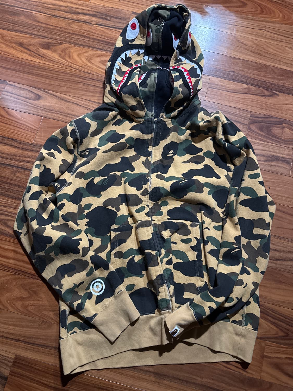 Bape double camo full zip shark hoodie 상품이미지1