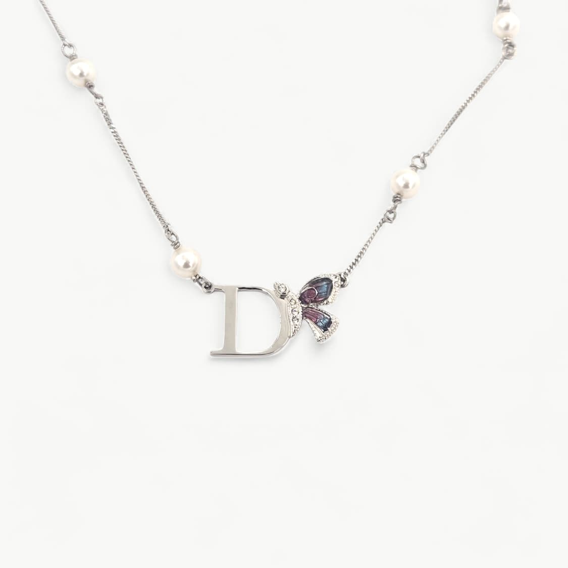 디올 D이니셜 나비 진주 체인 목걸이 상품이미지3