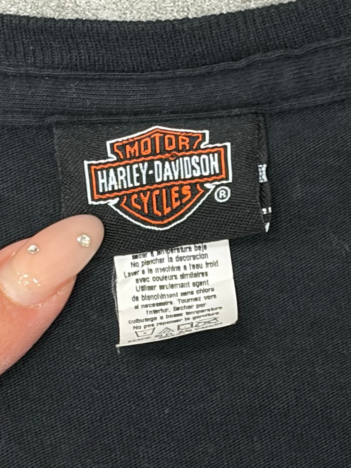 할리데이비슨 로고 스팽클 브이넥 반팔 상품이미지6