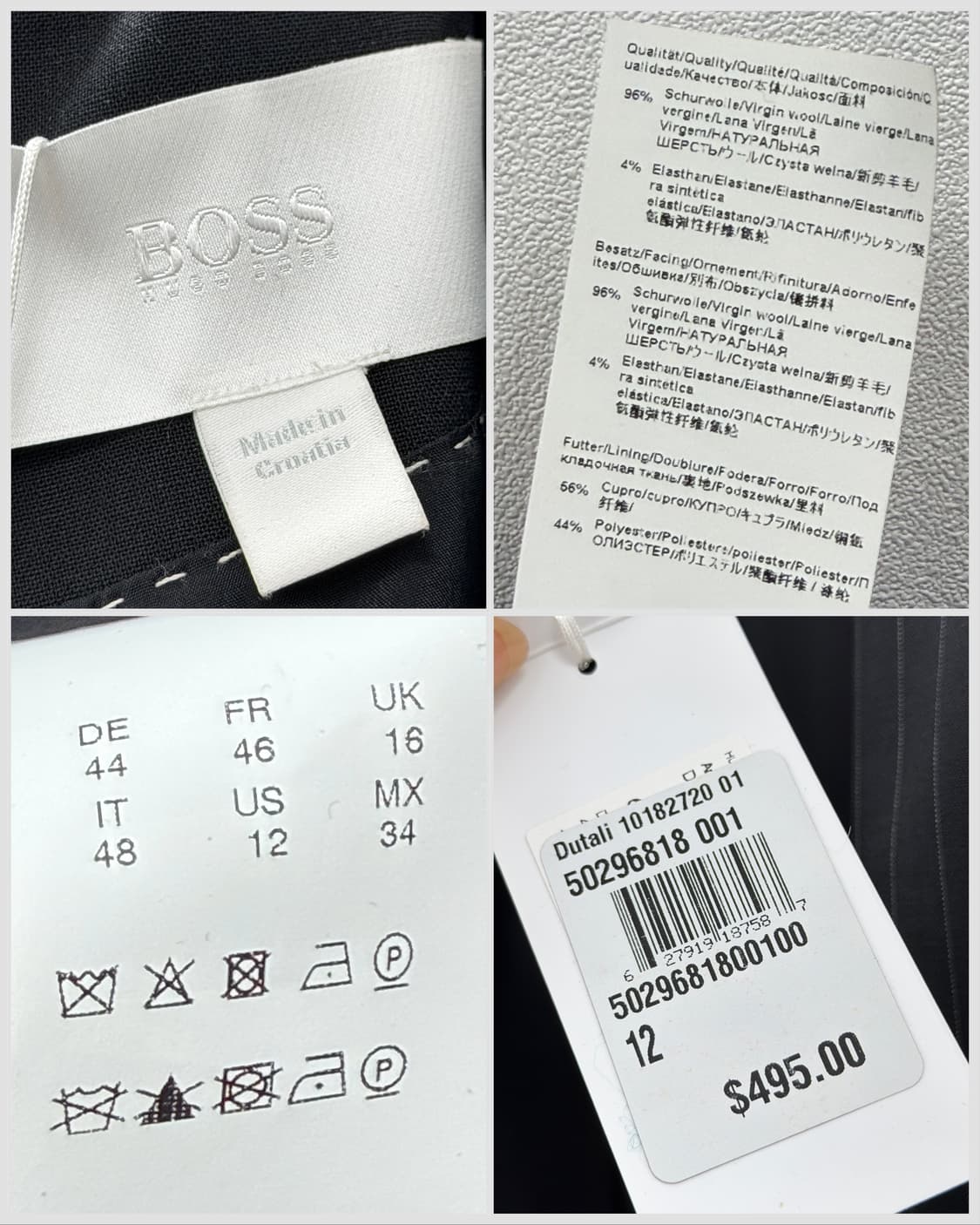 보스 블랙 핀스트라이프 슬리브리스 원피스 상품이미지6