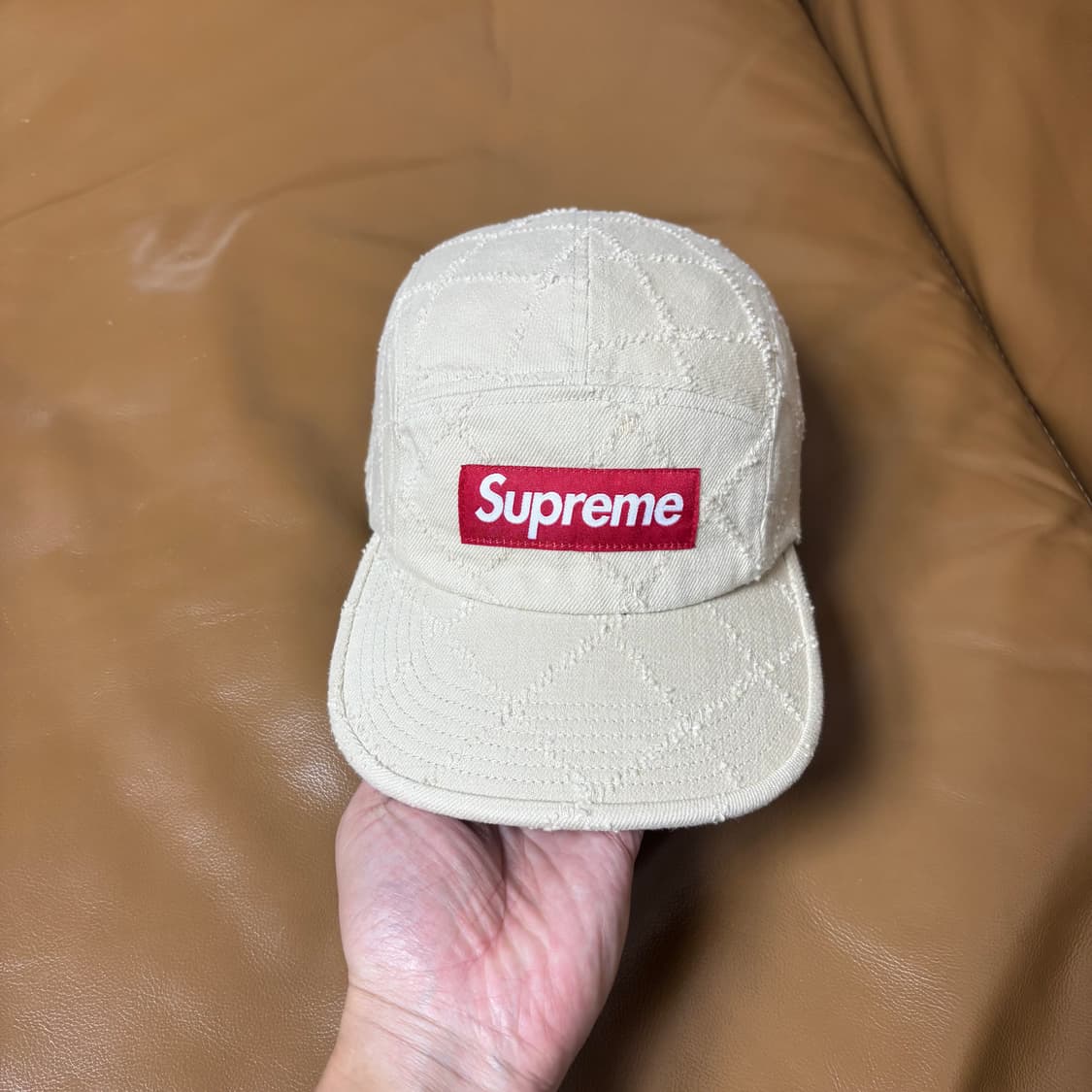 Supreme 슈프림 펀치드 탄 베이지 캠프캡 모자 (Tan Beige) 상품이미지2