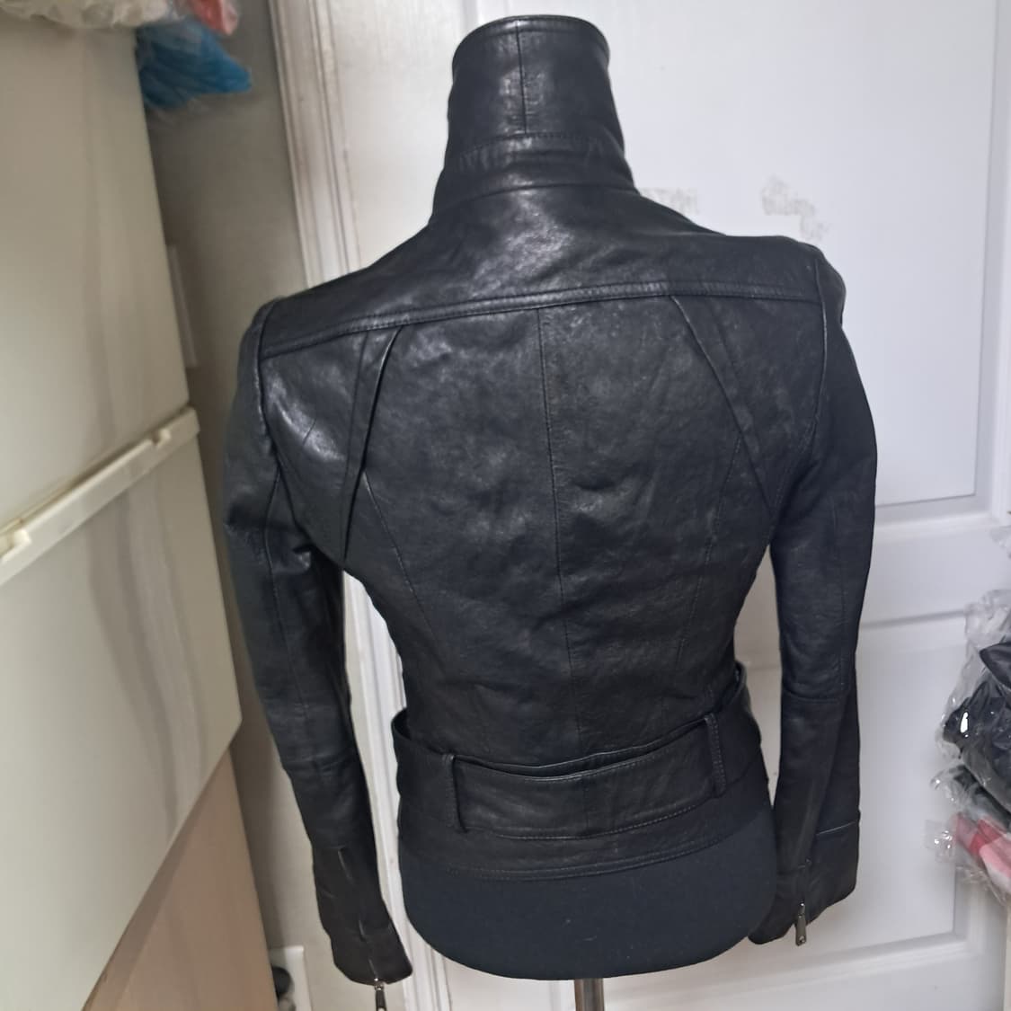 미샤 여성 가죽 램스킨 자켓 블랙 44~날씬55 상품이미지4