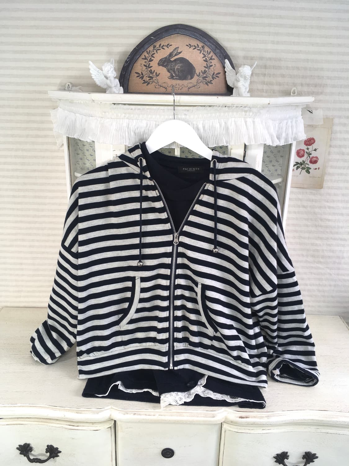 Set)네이비후드집업 + 레이스풀오버 상품이미지6