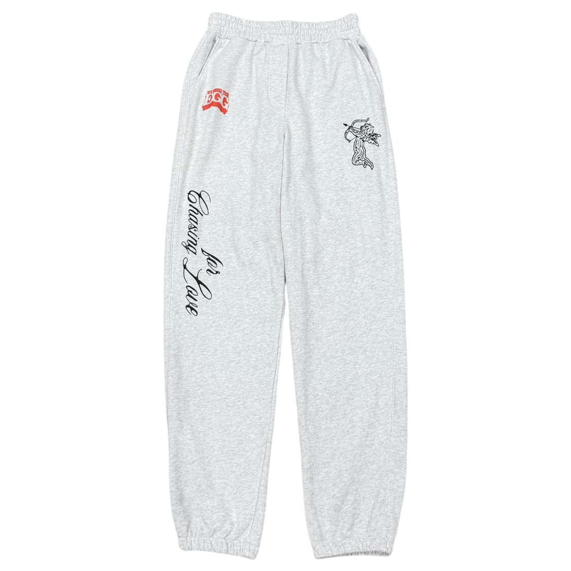 기준 체이싱 러브 스웻팬츠 바지 멜란지 화이트 L 상품이미지1
